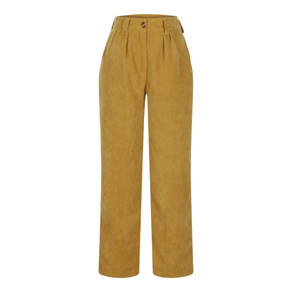 Corduroy Pants Casual Comfy Straight Leg Medium High Waist - Picture 2 of 6